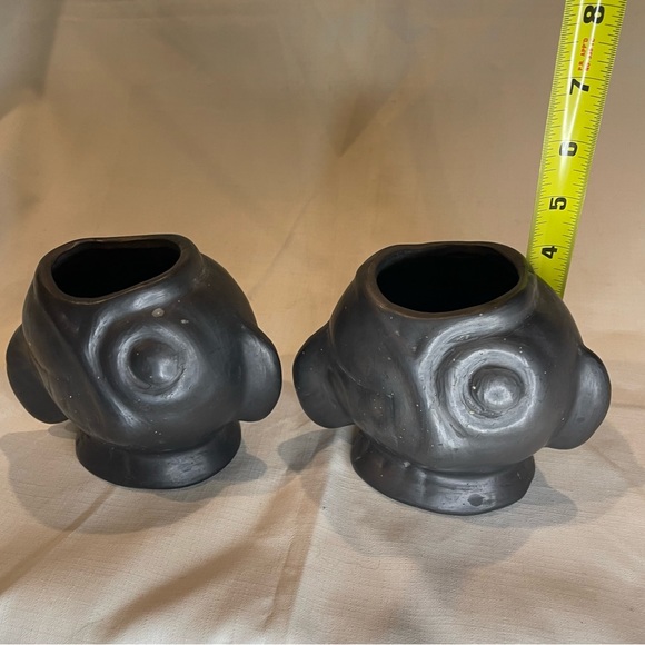 Two Blackware Small Fish Figural Planters Signed Lama Oaxaca Mexico - Picture 12 of 15